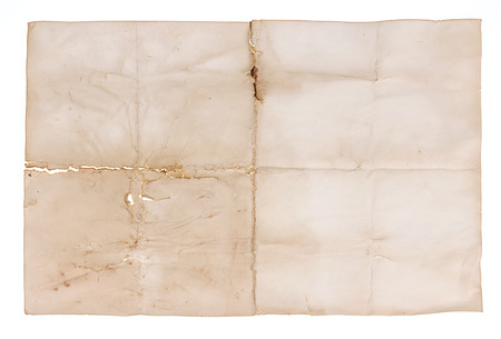old paper isolated on white background.の写真素材