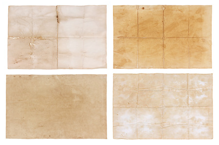 collection old paper isolated on white background.の写真素材