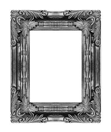 Picture gray frame isolated on white background, clipping path.の写真素材