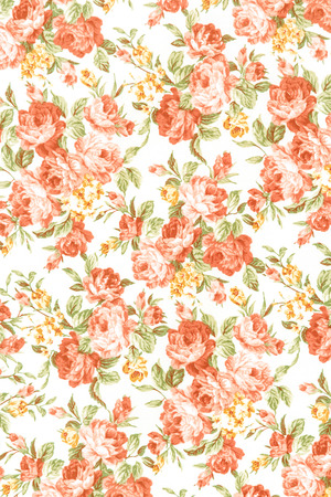 vintage rose on fabric backgroundの写真素材