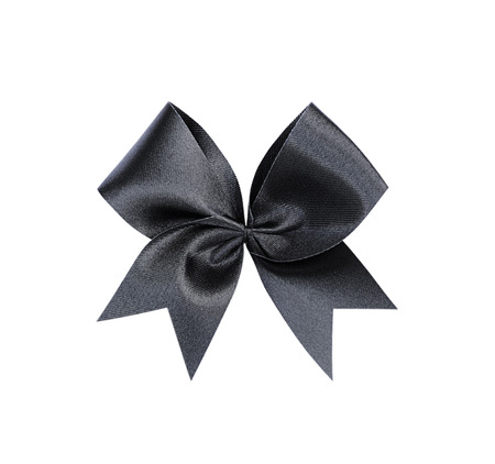Black bow solated on white background, clipping path.