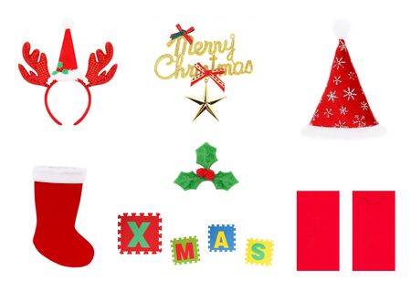 Decoration christmas isolated on white background, Set 1.の写真素材