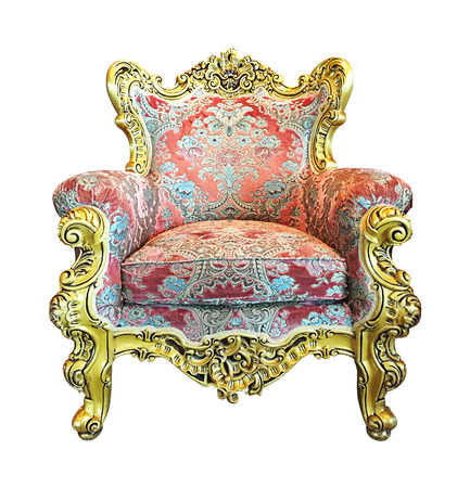 Luxury red armchair on white background.の写真素材