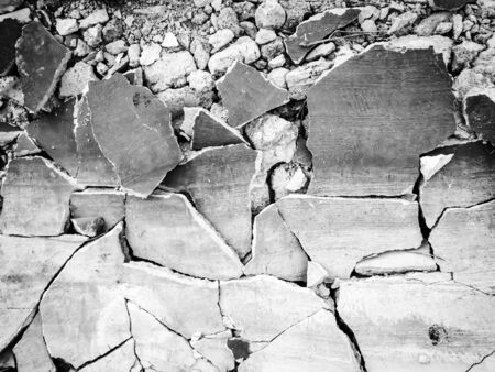 Concrete floor crack gray color for background.の写真素材