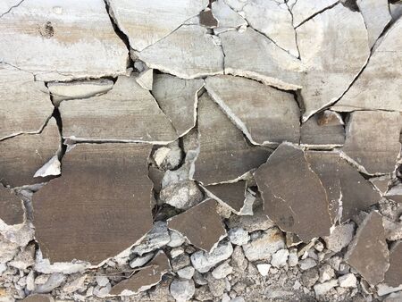Concrete floor crack gray color for background.