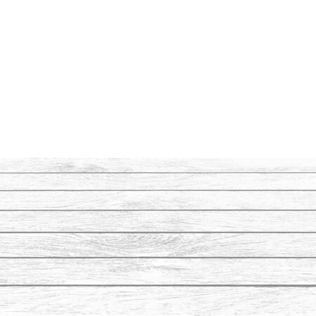 White wooden balcony floor on white background.の写真素材