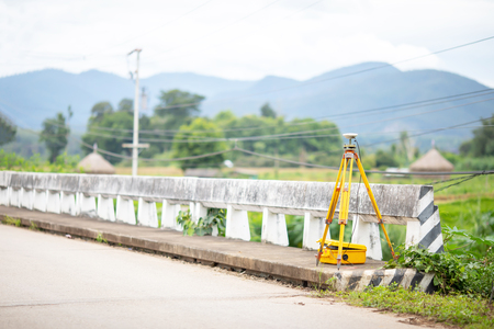GPS surveying in field, Global Positioning System.の写真素材