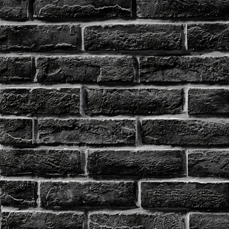 Black brick wall as a background or texture.の写真素材