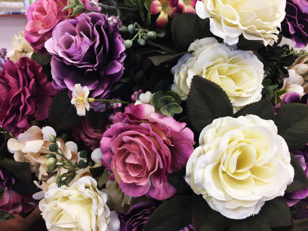 Fake roses flower for backgroundの写真素材