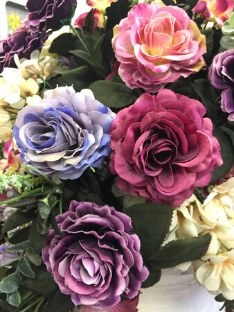 Fake roses flower for backgroundの写真素材