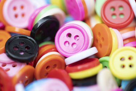 Button plastic colorful for backgroundの写真素材