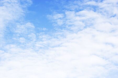 Fantastic soft white clouds against blue sky and copy spaceの写真素材