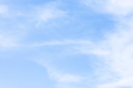 Fantastic soft white clouds against blue sky and copy spaceの写真素材