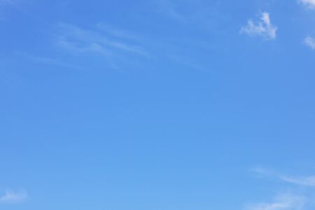 Fantastic soft white clouds against blue sky and copy spaceの写真素材