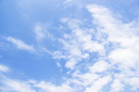 Blue sky  and white clouds soft focus, and copy space.の写真素材