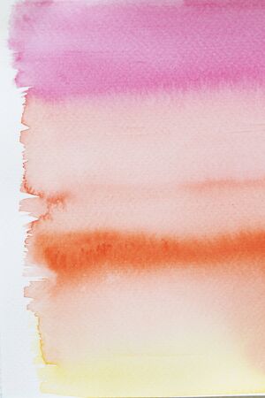 Orange, pink and yellow water color background の写真素材