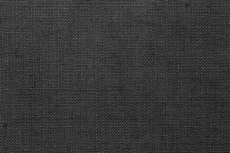 Black linen fabric texture or background.の写真素材