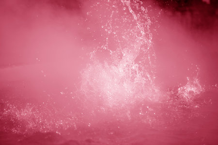 Hot spring water and bubble background viva magenta color backgroundの写真素材