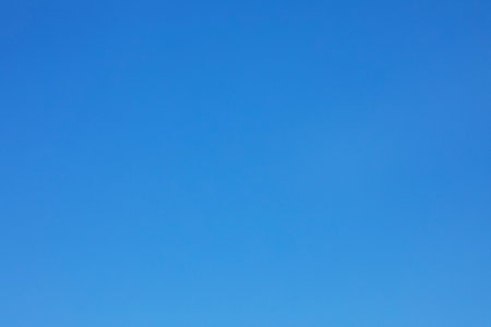 Clear blue sky background and empty space for your design, no cloud.の写真素材