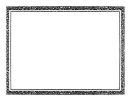 The antique gray frame isolated on the white background ,clipping path included for design.の写真素材