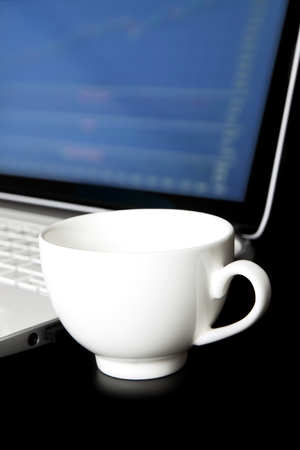 empty coffee cup, stock tradeの写真素材