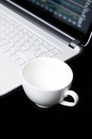empty coffee cup, stock tradeの写真素材