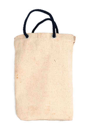cotton bag on white background with shadowの写真素材