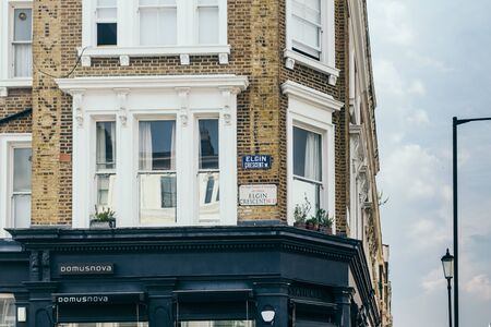 London/UK - July 20 2018: Elgin Crescent name sign, Notting Hill, London, UKのeditorial素材