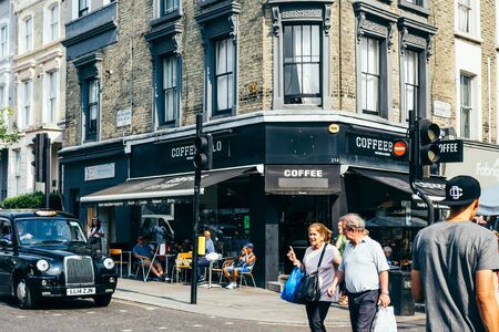 London/UK - July 21 2018: Coffeebello cafe on Portobello Road in Notting Hill, London, UKのeditorial素材