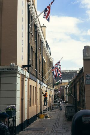 London, UK - July 23, 2018: The Trafalgar Tavern at Park Row, Greenwich, London, situated on the south bank of the River Thamesのeditorial素材