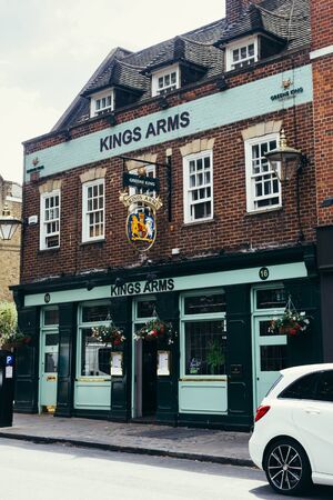 London, UK - July 23, 2018: Kings Arms Pub on the King William Walk in Greenwich. Pubs are important part of the UK cultureのeditorial素材