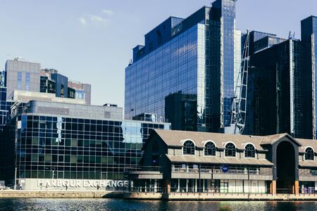 London, UK - July 23, 2018: Oakland Quay in Millwall Inner Dock , Isle of Dogs, East Londonのeditorial素材
