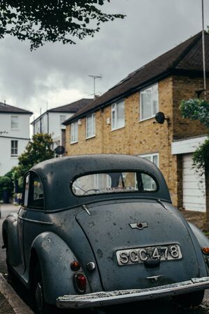 London, UK - July 30, 2018: Morris Minor 1000 on the street of London, England. The Morris Minor was one of the most popular cars from Morrisのeditorial素材