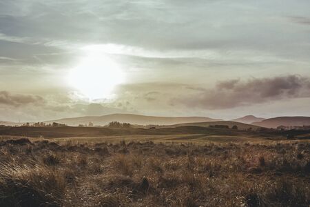 The scenic view of the shore at the North Sea side in Brora village in Scotland, UKの写真素材