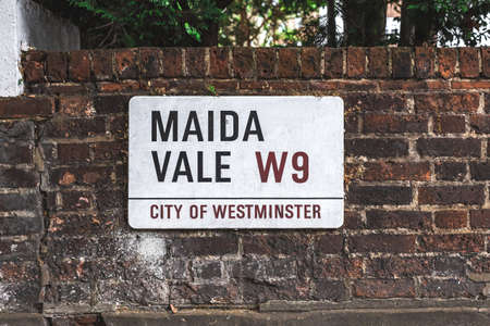London/UK-30/07/18: Maida Vale street name sign, City of Westminster, London, UK