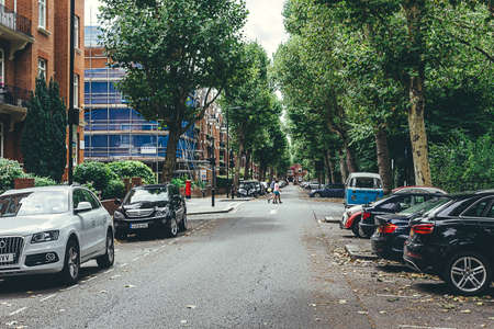 London/UK-30/7/18: Large late Victorian blocks of mansion flats. British houses are the form of...