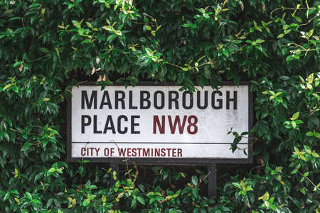 London/UK-30/07/18: Marlborough Place street name sign, St John's Wood, City of Westminster, London,...