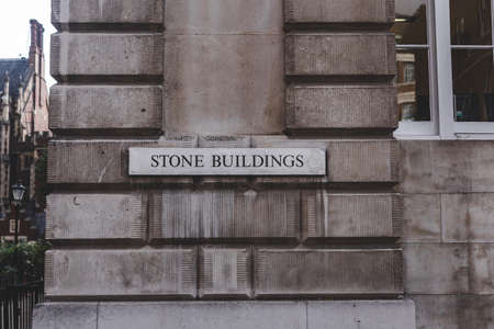 London/UK-24/07/18: Stone Buildings are situated parallel with the west side of Chancery Lane, and the western range of buildings faces the gardens of Lincoln's Inn and the squareのeditorial素材