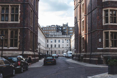 London/UK-24/07/18: Stone Buildings, which situated parallel with the west side of Chancery Lane, and the western range of buildings face the gardens of Lincoln's Inn and the New Squareのeditorial素材