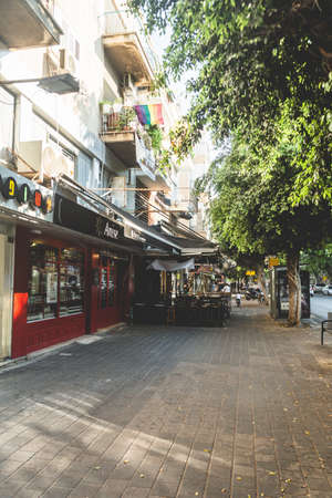 Tel Aviv/Israel-13/10/18: Dizengoff Street, named after Tel Aviv's first mayor, is one of the most important streets in Tel Aviv, and has played an essential role in the development of the cityのeditorial素材