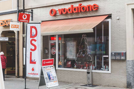 Bad Kissingen/Germany-31/12/18: Vodafone Store on Ludwigstrasse in Bad Kissingen. Vodafone Group is...