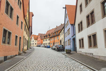 Rothenburg/Germany-1/1/19:colorful houses in the old town of Rothenburg ob der Tauber. The town is well known for its well-preserved medieval old town, a destination for tourists from around the worldのeditorial素材