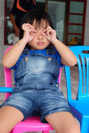 little girl moodの写真素材