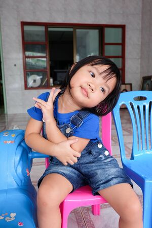 little girl moodの写真素材