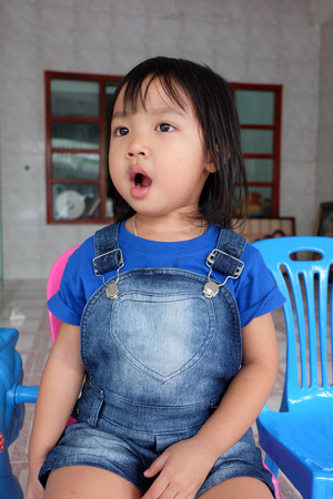 little girl moodの写真素材