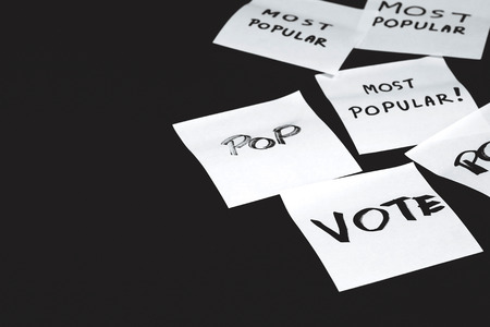 Wording on paper note on black backgroundの写真素材