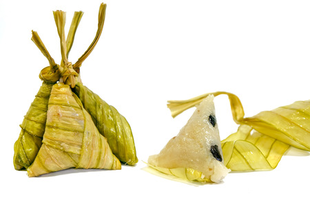 Boiled rice wrapped in leaves enough Local Southern Thailandの写真素材