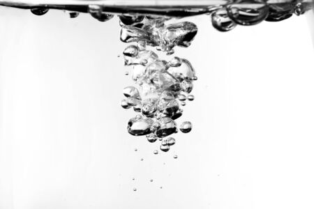 Bubbles in Water or silver Beautiful abstract backgroundの写真素材