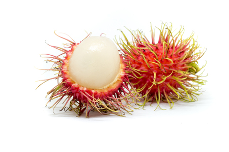Rongrien Rambutan on white, Fruit in Thailandの写真素材