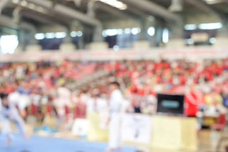 Abstract background blurred many people in the Indoor stadiumの写真素材